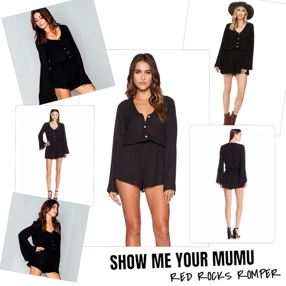Show Me Your Mumu | Black Long Sleeve Romper